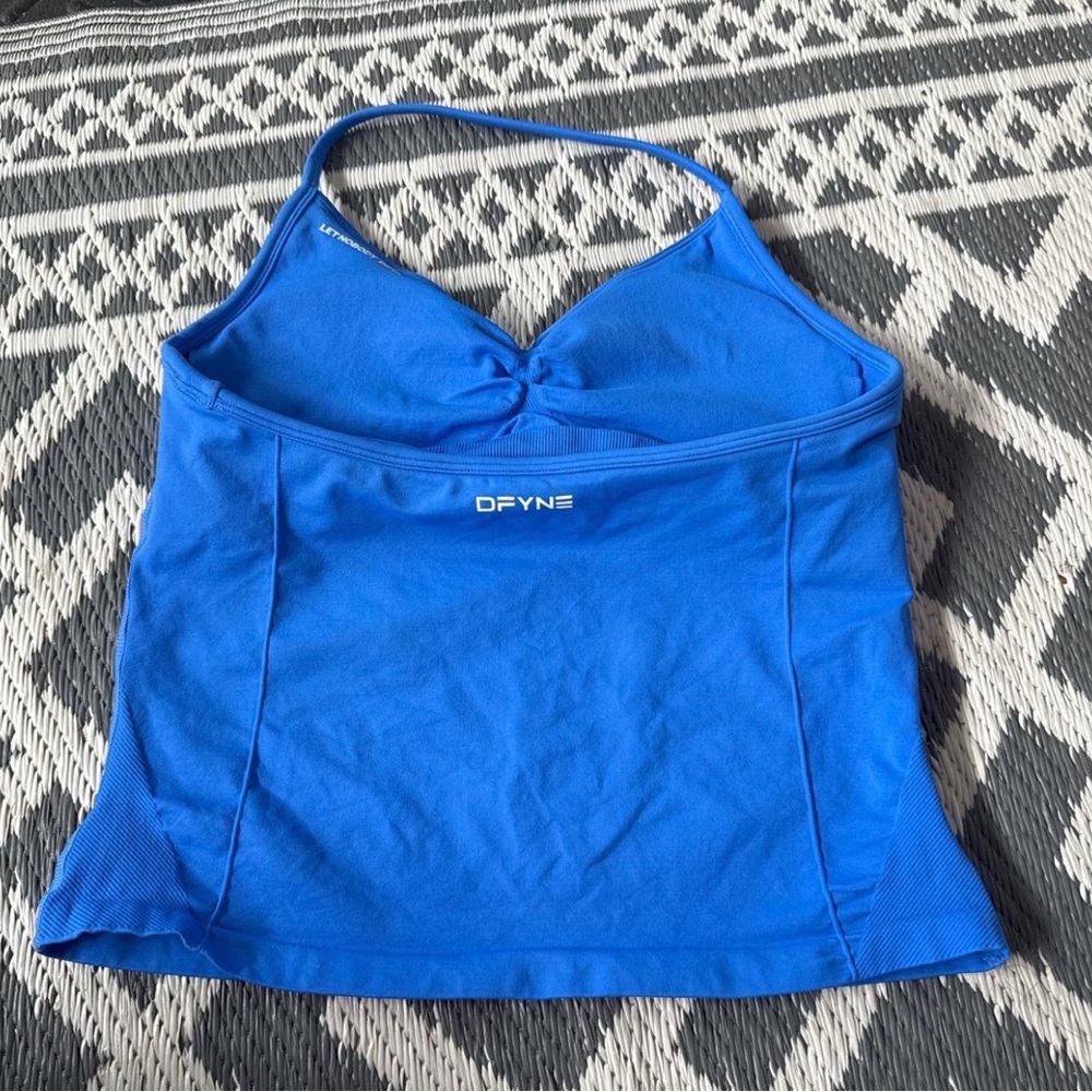 DFYNE Women's Blue Tank Top with Built-In Support
